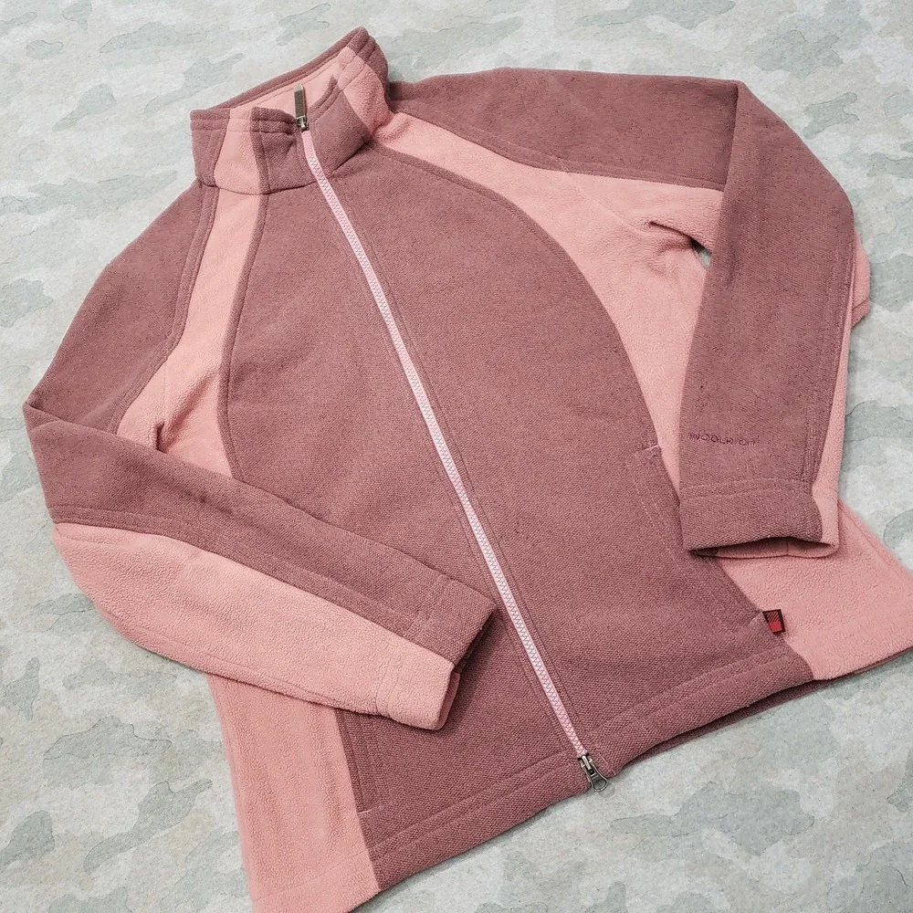 Woolrich Sweatshirt Womens Medium Pink Fleece Full Zip Outdoors‎ Hiking